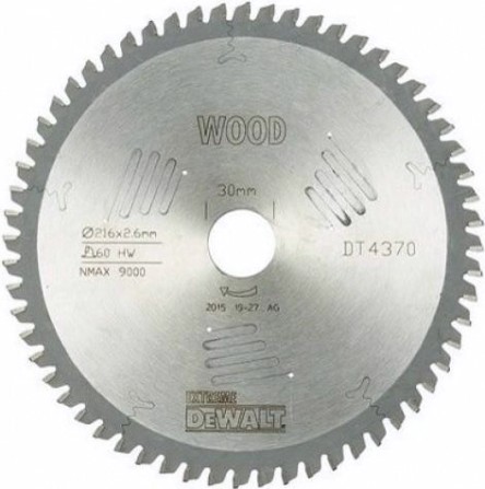 Пильный диск по дереву DeWALT 216х60тх30 мм EXTREME DT4370-QZ [DT4370-QZ]