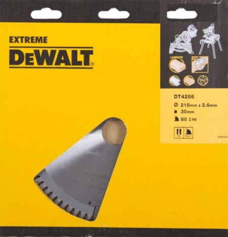 Пильный диск по дереву DeWALT 216х80тх30 мм EXTREME WORKSHOP DT4286-QZ [DT4286-QZ]