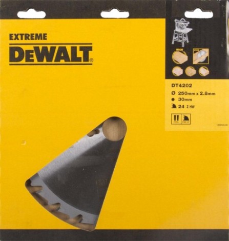 Пильный диск по дереву DeWALT 250х24тх30 мм. Extreme DT4202-QZ [DT4202-QZ]