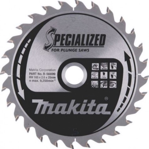 Пильный диск по дереву MAKITA 165x20x1.4x28 (для dsp600) [B-56699]