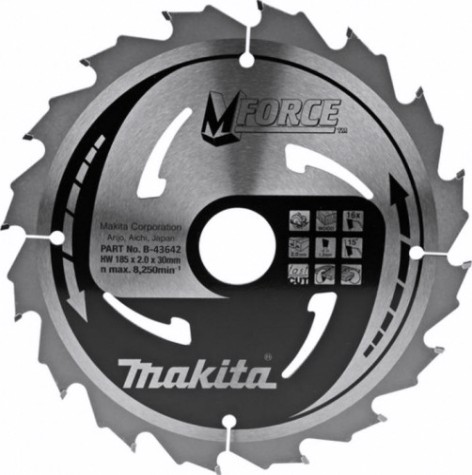 Пильный диск по дереву MAKITA 185x30/20/15.88x1.2x16T для m-force [B-43642]