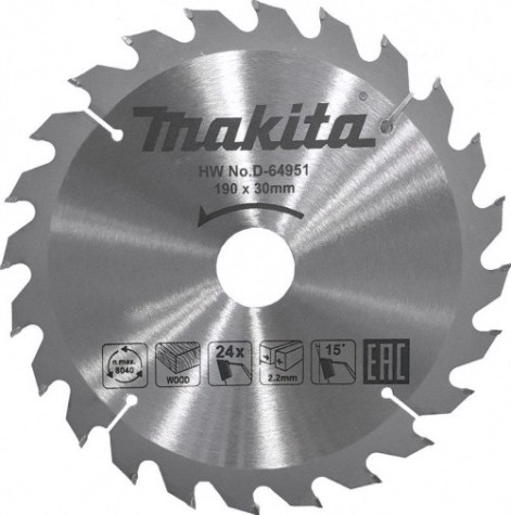 Пильный диск по дереву MAKITA 190x30x1.4x24T [D-64951]