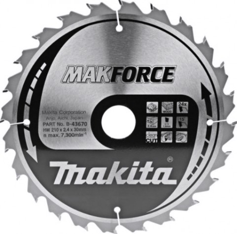 Пильный диск по дереву MAKITA 210x30x1.6x24T для makforce [B-43670]