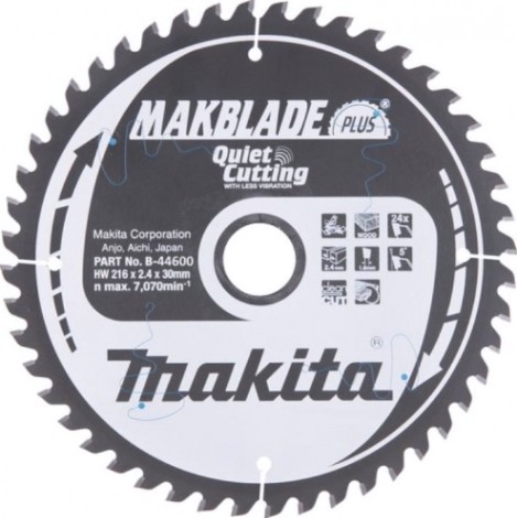 Пильный диск по дереву MAKITA 216x30x1.6x24T для makblade plus [B-44600]