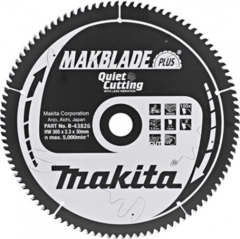 Пильный диск по дереву MAKITA 305x30x1.8x100T для makblade plus [B-43826]