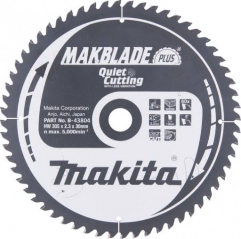 Пильный диск по дереву MAKITA 305x30x1.8x60T для makblade plus [B-43804]