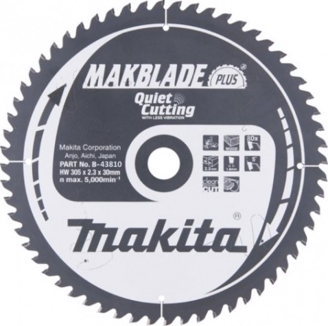 Пильный диск по дереву MAKITA 305x30x1.8x80T для makblade plus [B-43810]