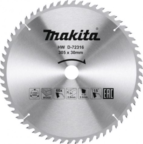 Пильный диск по дереву MAKITA D-72316 305х30х60t