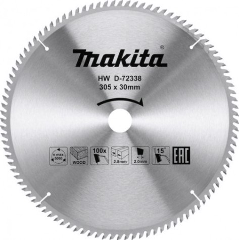 Пильный диск по дереву MAKITA D-72338 305х30х100t
