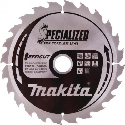 Пильный диск по дереву MAKITA E-01909 efficut 235x30х1.5x24t