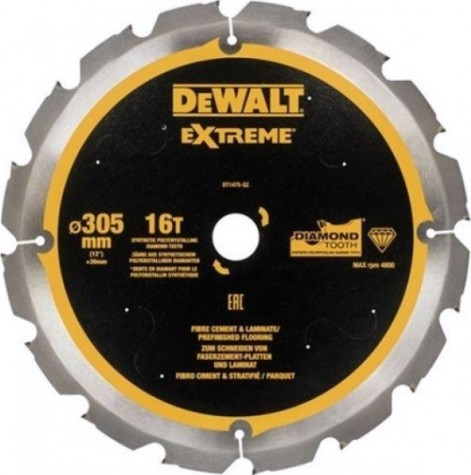 Пильный диск по фиброцементу DeWALT 305х16тх30 мм Extreme DT1475-QZ [DT1475-QZ]