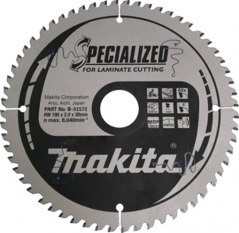 Пильный диск по ламинату MAKITA 190x20x1.4x60T [B-31572]