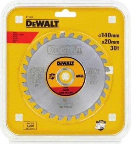 Пильный диск по стали DeWALT 140х30тх20 мм DT1923-QZ METAL CUTTING [DT1923-QZ]