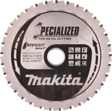 Пильный диск по стали MAKITA 150x20x33T металлу efficut [B-69288]