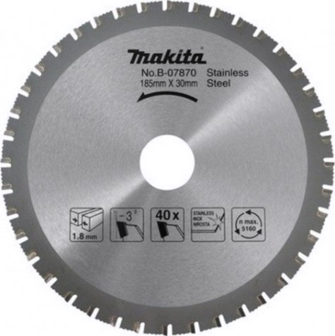 Пильный диск по стали MAKITA 185x30x1.3x64T для нержавеющей стали [B-07870]