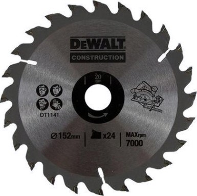 Пильный диск универсальный DeWALT 152х24тх20 мм Construction DT1930-QZ [DT1930-QZ]
