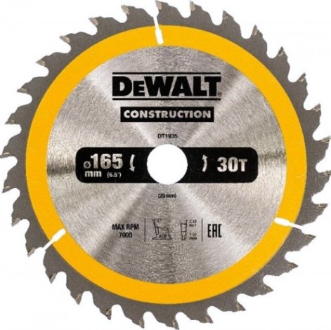 Пильный диск универсальный DeWALT 165х30тх20 мм Construction DT1935-QZ [DT1935-QZ]
