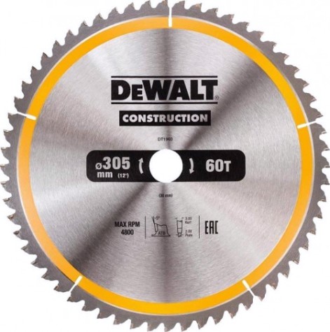 Пильный диск универсальный DeWALT 305х60тх30 мм Construction DT1960-QZ [DT1960-QZ]