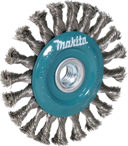 Щетка обдирочная для УШМ MAKITA D-77534 d115 мм, толщ. проволоки 0.5 мм, пучки, нержавейка