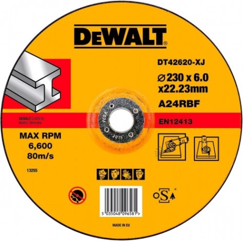 Шлифовальный круг по металлу DeWALT 230х6x22.2 мм тип 27 DT42620-XJ [DT42620-XJ]