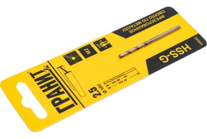 Сверло по металлу ГРАНИТ HSS-G 2,5х57/30 [165042]