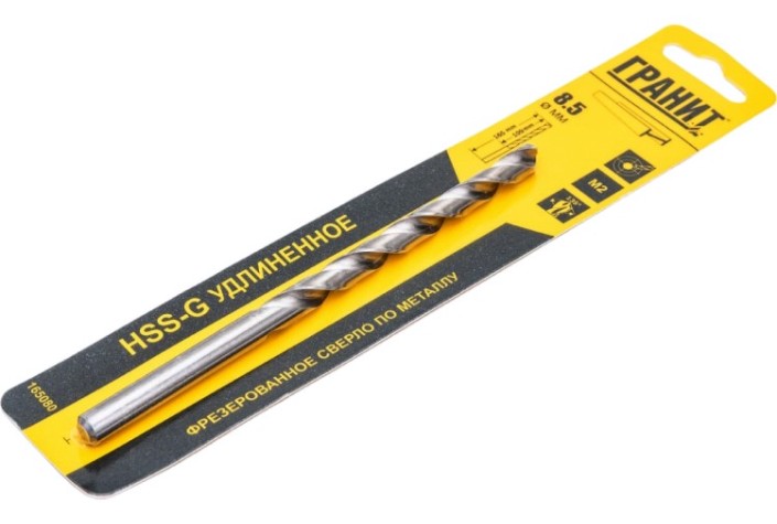 Сверло по металлу ГРАНИТ HSS-G удлиненное 8,5х165/109 [165080]