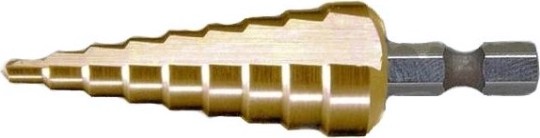 Сверло ступенчатое по металлу MAKITA 4-12 мм 1/4" HSS-TiN D-40113 [D-40113]