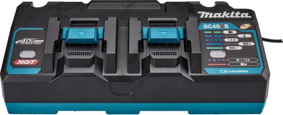 Зарядное устройство для аккумуляторов MAKITA DC40RB (XGT, 40В, двухпостовое, быстрое) [191N10-3]